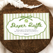 Sagegrön båge Matcha Baby Shower Blöja Lotteri
