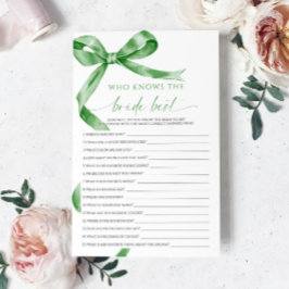 Sagegrön Båge Vem Känner Bruden Bäst Spelet