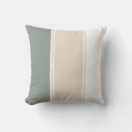 Sagegrön Beige Pastellränder Kudde
