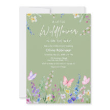 Sagegrön Blommig En Liten Vildblomma Barnkalas