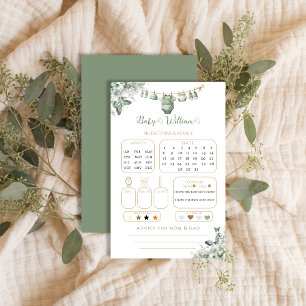 Sagegrön Blommig Fjäril Bebis Shower Förutsägelse