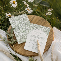 Sagegrön blomstergardin Monogram bröllopsbåge