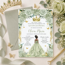 Sagegrön blomstergudinna och groda Quinceañera