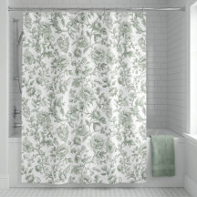Sagegrön blomstertryckt vintage toile-mönster