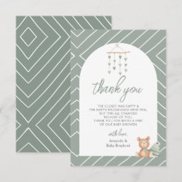 Sagegrön Boho-bebis barnkammare Tack Kort