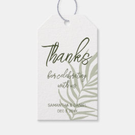 Sagegrön Boho Bröllop Tack Presentetikett
