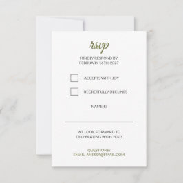 Sagegrön bröllops-RSVP OSA Kort