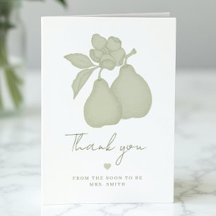 Sagegrön Bröllopsdusch för Perfect Pear  Tack Kort