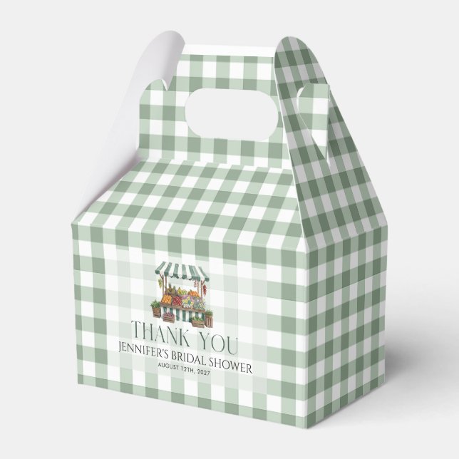 Sagegrön Bröllopsdusch Fräsch Från Marknaden Presentaskar (Framsidan Sidan)
