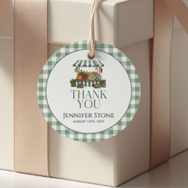 Sagegrön bröllopsdusch gåvor etiketter