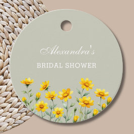 Sagegrön bröllopsfest för vildblommor - Tacksamhet Gåvor Etiketter
