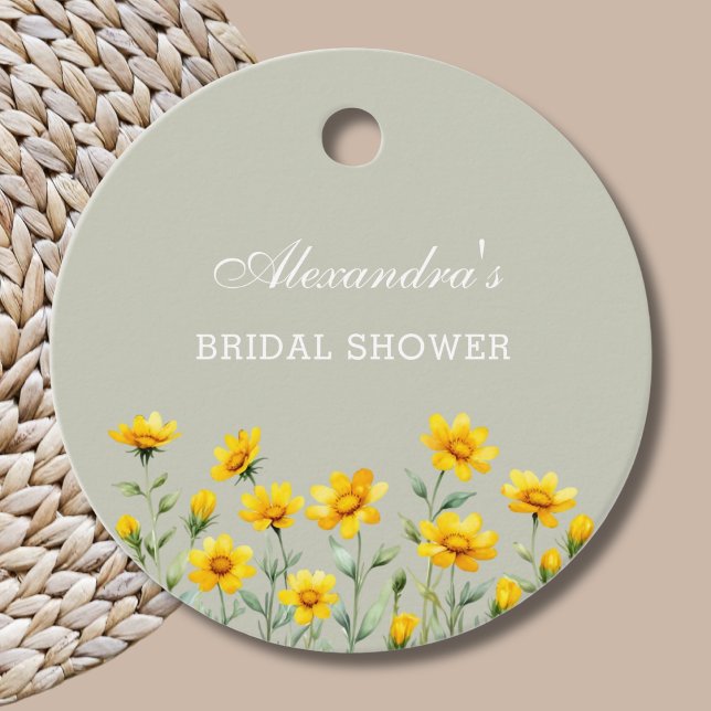 Sagegrön bröllopsfest med vilda blommor - tack! gåvor etiketter (Skapare uppladdad)