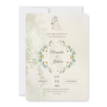 Sagegrön bröllopsinbjudan | Elegant Modern