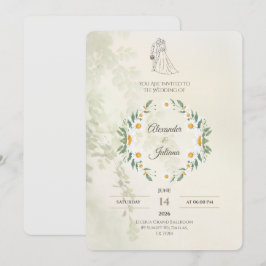 Sagegrön bröllopsinbjudan | Elegant Modern Inbjudningar