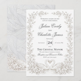 Sagegrön bröllopsinbjudanBröllopsträdgårdsinbjudan Inbjudningar