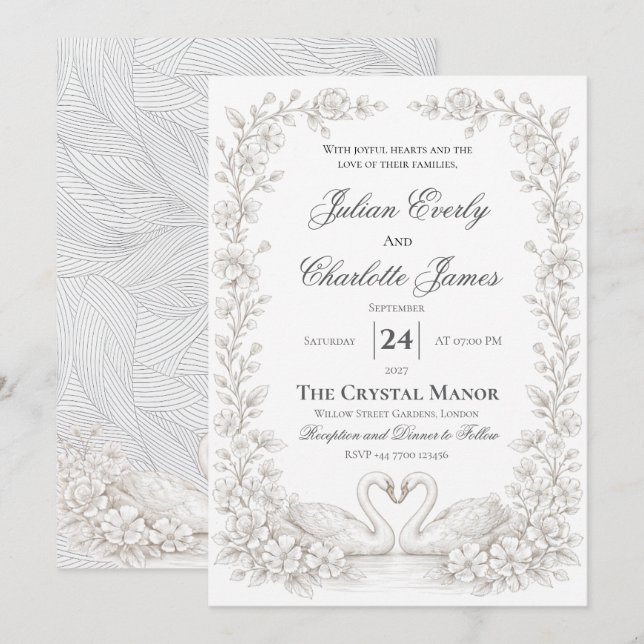 Sagegrön bröllopsinbjudanBröllopsträdgårdsinbjudan Inbjudningar (Fram/baksida)