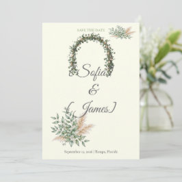 Sagegrön Champagne Boho Eukalyptus Vildblomma