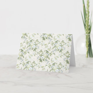 Sagegrön Chintz Lyckönskningskort, Tomt Engelskt F Kort