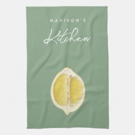 Sagegrön & Citronmanus Kocknamn Kökshandduk