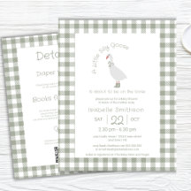 Sagegrön dum liten gås Baby Shower QR-kod