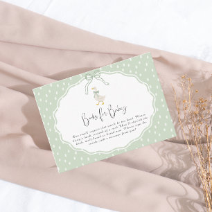 Sagegrön dumma gås Coquette Baby Shower Tilläggskort