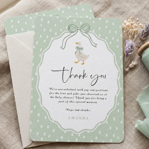 Sagegrön dumma gås Coquette Tacks Babyshower Inbjudningar