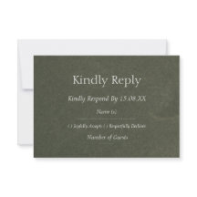 Sagegrön Elegant Modern Bröllops-RSVP-kort Anpassa
