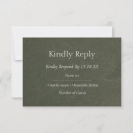 Sagegrön Elegant Modern Bröllops-RSVP-kort Anpassa OSA Kort