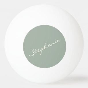 Sagegrön Elegant Skrift Modern Minimalistisk Namn Pingisboll