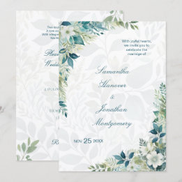 Sagegrön Elfenbensfärgad Eukalyptus-Hochzeit Inbjudningar