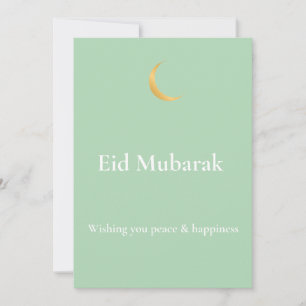 Sagegrön estetisk Eid Mubarak välkomstkort