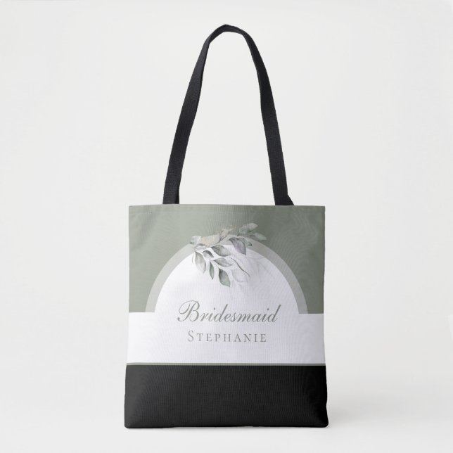 Sagegrön eucalyptus bröllopstaska tygkasse (Framsida)