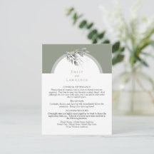 Sagegrön Eucalyptus Platt Bröllopsdetaljkort