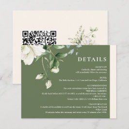 Sagegrön Eucalyptus & Rose Elfenbensvit QR-kod Brö Tilläggskort
