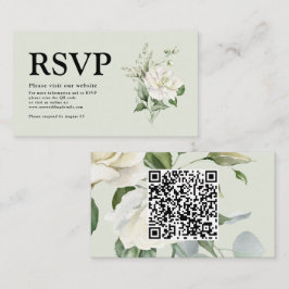 Sagegrön Eucalyptus & Rose Elfenbensvit QR-kod Brö Tilläggskort