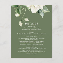 Sagegrön Eucalyptus & Rose Elfenbensvit QR-kod Brö Tilläggskort