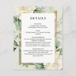 Sagegrön Eucalyptus & Rose Elfenbensvit QR-kod Brö Tilläggskort