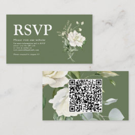 Sagegrön Eucalyptus & Rose Elfenbensvit QR-kod Brö Tilläggskort