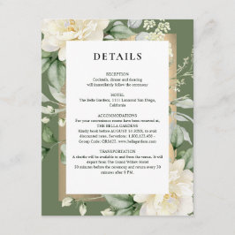 Sagegrön Eucalyptus & Rose Elfenbensvit QR-kod Brö Tilläggskort