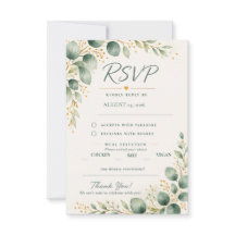 Sagegrön eukalyptus bröllops-RSVP-kort