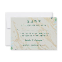 Sagegrön Eukalyptus Marmor RSVP-kort