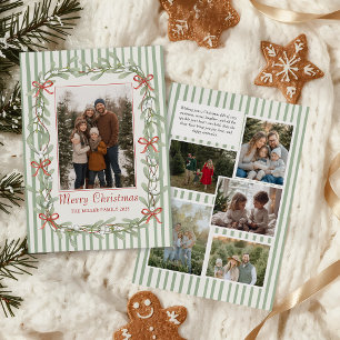 Sagegrön familjefoto jul helgkort julkort