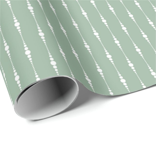 Sagegrön färg vattenfärg mönster presentpapper (Rullad Hörn)