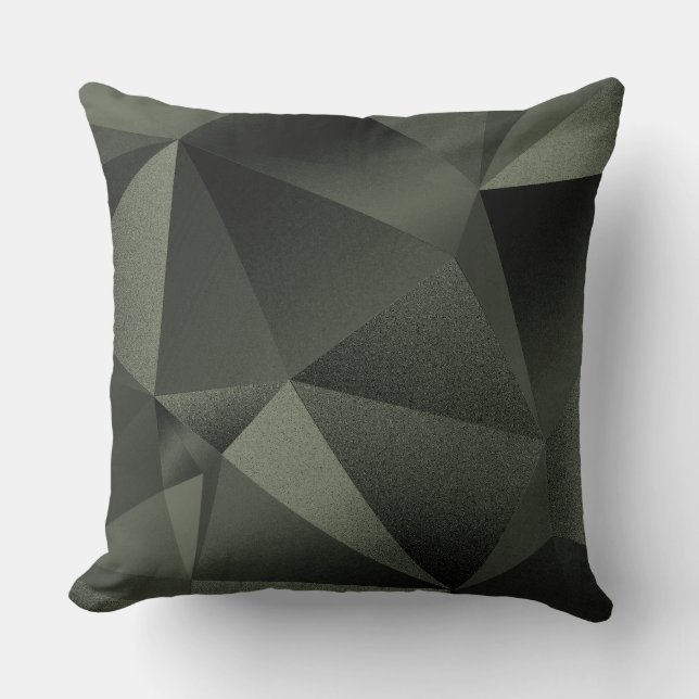 Sagegrön fasetterad geometrisk diamant kastkudde kudde (Framsida)