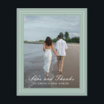 Sagegrön Foto Budget Bröllop Tacksamhetskort<br><div class="desc">Elegant bröllop tacksamhetskort med en enkel och klassisk design.</div>