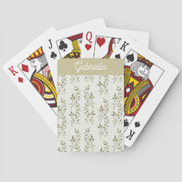 Sagegrön fransk landsbygd Oliv mönster namn Casinokort