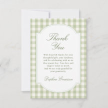 Sagegrön Gingham Bebis Shower