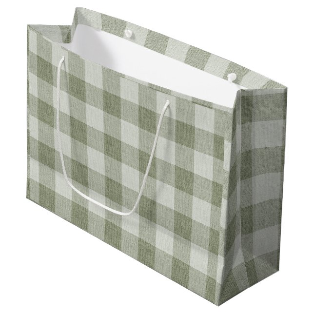 Sagegrön gingham Buffalo-ruta linnetextur (Framsidan Vinklad)