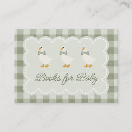 Sagegrön Gingham Buffalo-rutig Baby Shower-linnety Tilläggskort