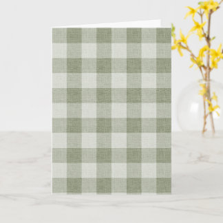 Sagegrön Gingham Buffalo-rutig Linne-textur  Kort